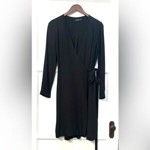 Massimo Dutti Black Wrap Tie Dress Size 6